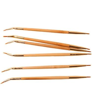 KALLORY 2 Pcs Eyeliner Bamboo Brush Straight Bent Angled Brush Cosmetic Double Head - Buy Online on GoSupps.com