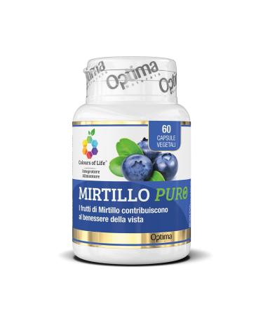 Colors of Life Bilberry Pure Bilberry Extract Supplement Titled Anthocyanidins - Microcirculation & Visual Ability - Gluten Free & Vegan - 60 Veggie Capsules