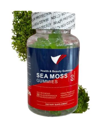 B2U Irish Sea Moss Gummies Sea Moss 1600mg Bladderwrack 1000mg Burdock 240mg 60 Vegan Seamoss Gummies Bears