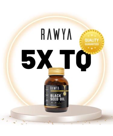 RAWYA Black Seed Oil 120 Softgel Capsules - Premium Cold-Pressed Nigella Sativa - 500mg - Supports Immune System, Joints, Hair Growth & Skin - Halal - Buy Online on GoSupps.com