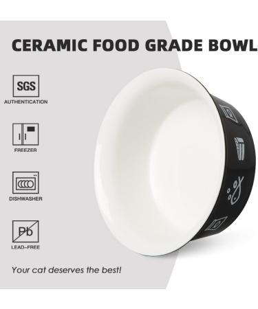 Sweejar Ceramic Elevated Cat Bowls - 15 Tilted Raised Pet Bowl with Wooden Stand - Pack of 2 Yellow Bowls 12 Fl Oz - Non-Slip Design for Small Dogs and Cats - Buy Online on GoSupps.com