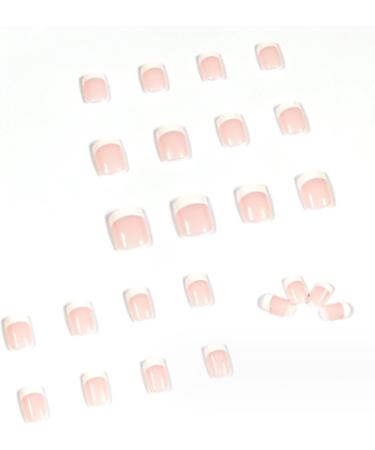 24 Fake Nails Short White French Nails with Wavy Nails Beautiful Nude Fake Nails Short with Nail Glue for Ladies Nails Fake Nails for Nail Art ((style12) - Buy Online on GoSupps.com