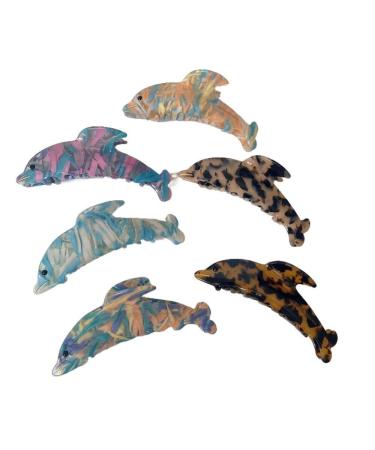 Dolphin & Shark Hair Claw Clips Set - Acetic Acid Hair Accessories for Girls & Women - Buy Online on GoSupps.com