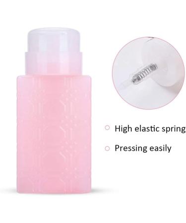 Empty Dispenser Pump Bottle Refillable Nail Art Polish Remover Press Bottle Lotion Makeup Removal Pump Press Bottle for Nail Salons Makeup Artists(Pink) - Buy Online on GoSupps.com