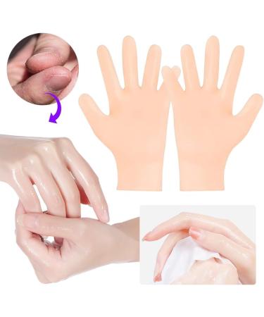 Kexpery Silicone Moisturizing Gloves Anti-Slip Hands Peeling Gloves Preventing Dryness Dead Skin Remove Gloves Hand Care Tools (Light Yellow) - Buy Online on GoSupps.com