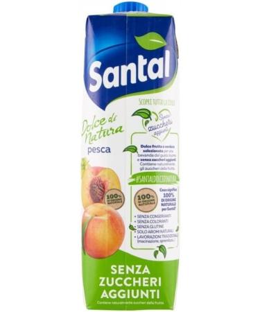 Parmalat Santal Fruit Juice Peach Sweet by Nature Zero Added Sugar Peach Fruit Juice No Added Sugar Refreshing Drink Tetrapack 1000 ml - Buy Online on GoSupps.com