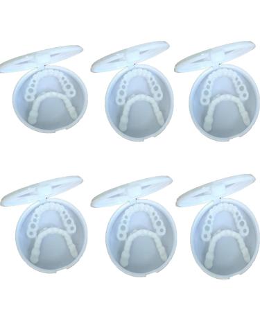 Mxrfactory dentures natural tones upper and lower temporary prostheses immediate veneers reusable tooth whitening cosmetic veneers for bad teeth men and women 6 pairs