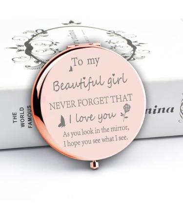 Mini makeup for girl Beautiful Girl birthday present  Silver compact mirror for Girl Girl Gifts for birthday Girl Mini Mirrors Girl gifts ideas Makeup Gift Purse Mirror Girl gifts from Dad and Mom - Buy Online on GoSupps.com