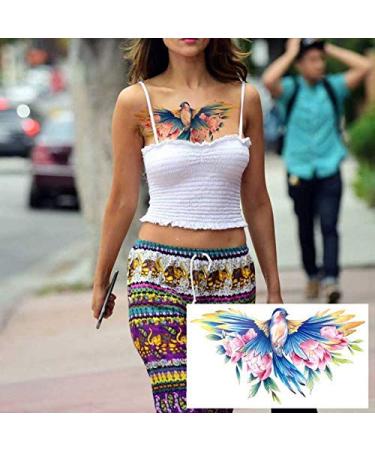 Large Mandala Chest & Waist Temporary Tattoo Sticker Set for Women - 8 Sheets - Buy Online on GoSupps.com