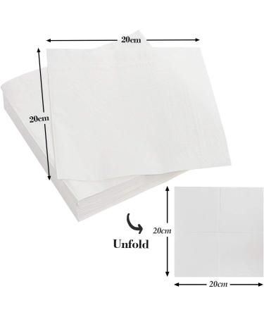 Adorfine 60 High-Quality 40x40 cm White Disposable Napkins | 100% Cellulose Decorative Tissues for Weddings Parties Birthdays & Festivals - Buy Online on GoSupps.com