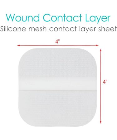 Adaptic Non-Adhering Wound Dressing Pads - 4x4 Inch Silicone Bandages for Skin Tears Pressure Sores & Ulcers (Pack of 10) - International Shipping Available - Buy Online on GoSupps.com
