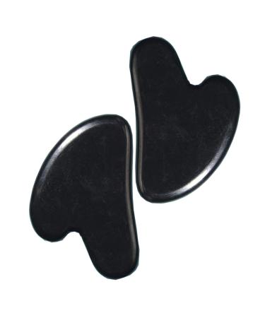 Guasha Tool for Face Natural Jade Stone Gua Sha Facial Tools Gua Sha Face Sculpting Tool for Jawline Sculpting and Puffiness Reducing Double Chin Reducer & Eye Massager Black Stone Black