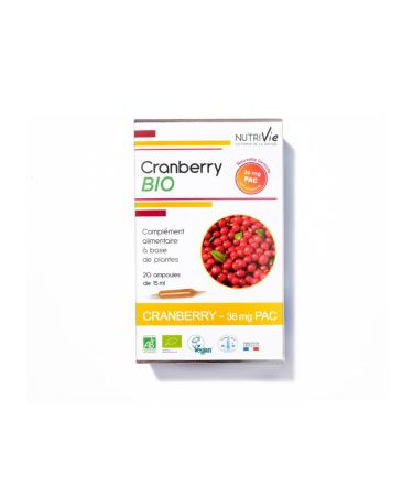 Nutrivie Organic Cranberry 20 Phials – Vegan, Organic – NUTRIVIE – Made in France