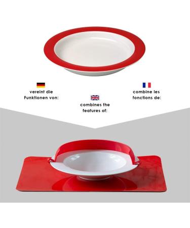 Ornamin 20 cm Blue Melamine Plate with Sloped Base (Model 902) | Non-Slip Plate Guard for Easy Eating - Buy Online on GoSupps.com