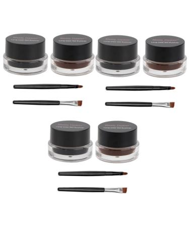 IWOWHERO 6 Pcs Eye Shadow Cream Light Brown Eyeliner Black Eyeliner Pencils Black Matte Eyeliner Eye Liner