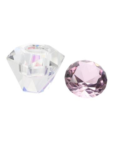 POPETPOP 2 pcs nail art crystal cup acrylic nail dappen dish crystal dappen dish cups dappen dish with lid Dappen Dish Bowl dappen dish for nails nail diamond Glass White crystal mixing cup 5.5x5.5cmx2pcs Pinkx2pcs