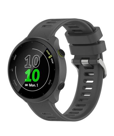 Kobmand bracelet compatible with Garmin Forerunner 55.20mm silicone replacement watch bracelet for Garmin Forerunner 55/Garmin Forerunner 158/Garmin Vivoactive 3/Forerunner 245/645 Music (gray)