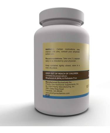 Priority One Vitamins Zinc Orotate 100 Vegetarian Capsules - Support Healthy Immune System - Buy Online on GoSupps.com