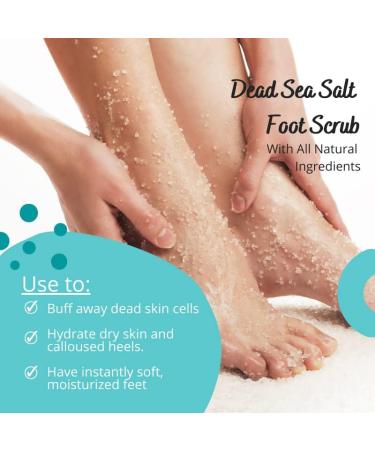 Lemon & Tea Tree Body & Foot Dead Sea Salt Scrub | Hydrating Natural Exfoliating Scrub | Foot salt scrub | body exfoliant | 100% all natural vegan exfoliant no artifical fragrances | 282g - Buy Online on GoSupps.com