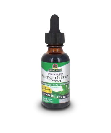 Nature's Answer Ginseng American Root Alcohol-Free 1-Fluid Ounce | Promotes Vitality | Immune Support Booster | Improves Cognitive Function | Natural Energy Increase