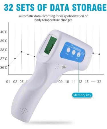Non-Contact Infrared Forehead Thermometer with Fever Alarm - Medical Grade for Adults, Kids & Babies | Instant Digital Display - Fever Check - Buy Online on GoSupps.com