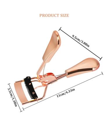 Professional Eyelash Curler with Comb | Metal Lash Curler & 2 Refill Pads | Precision Eye Makeup Tool for Women & Girls - Buy Online on GoSupps.com
