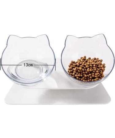 Double Elevated Cat Bowls with 15 Tilted Design - Neck Guard Stand for Cats or Small Dogs - Buy Online on GoSupps.com