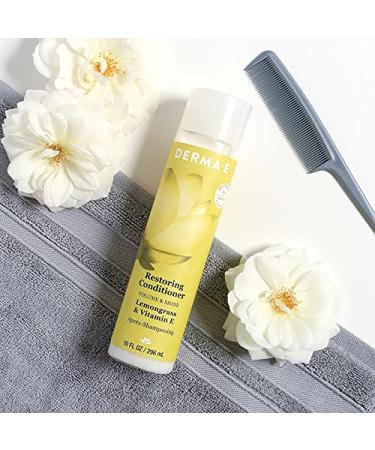 DERMA E Restoring Conditioner 10 oz - Sulfate-Free Volumizing for Shine & Nourished Color Care with Lemongrass & Vitamin E - Buy Online on GoSupps.com