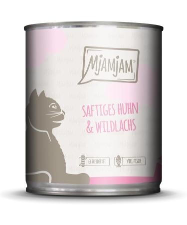 Mjamjam Premium Cat Wet Food - Juicy Chicken & Wild Salmon Grain-Free 6 Pack (800g x 6) - Extra Meat Formula - Buy Online on GoSupps.com