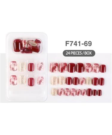 dijiusidy False Nail Perfect Matching Simple to Wear Fingernail Full Coverage Press Type Strong Viscosity Adjustable Paster Type 20 F741 Type 20 F741 - Buy Online on GoSupps.com