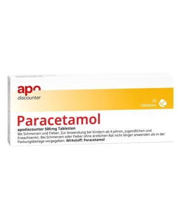 Paracetamol 500 mg tablets for fever and pain 20 pcs