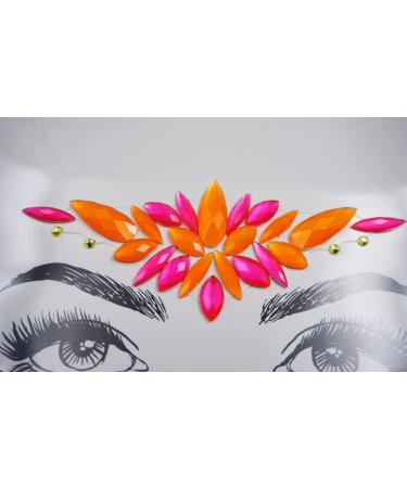 Neon Face Gems Stickers - Fluorescent Rhinestone Jewels for Halloween & Carnival Makeup - Cat Face Body Stickers for Women - Buy Online on GoSupps.com