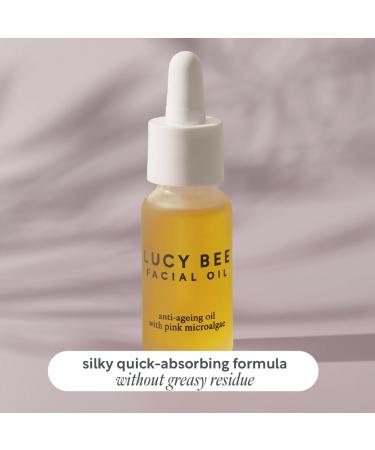 Lucy Bee Face Oil Certified Organic Antioxidant Rich Facial Oil Pink Microalgae Vitamin E & Squalane Lightweight & Luxurious Dermatologist Approved Cruelty Free & Vegan 0.6fl oz - Buy Online on GoSupps.com