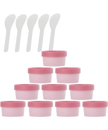 empty jars with lids cosmetic jar B0CKBRDC1B12 PC Empty 50ml Pink Facial Mask Wide Mouth Plastic Jars 50g Leakproof Cosmetic Pot Container with Lids with 6 PC Spatula (Color : Roze Size : 100ml) (C