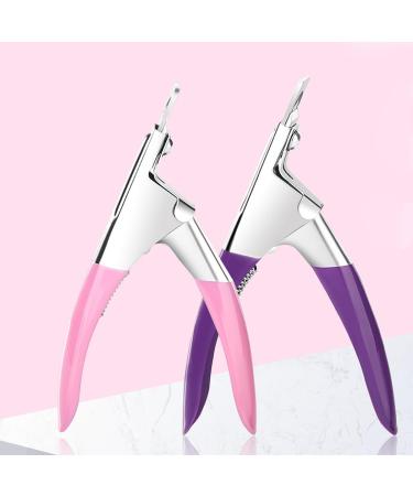 False Nail Tip Clipper Cutter Trimmer - Pink Acrylic Nail Tips Edge Cutter Tool - Buy Online on GoSupps.com