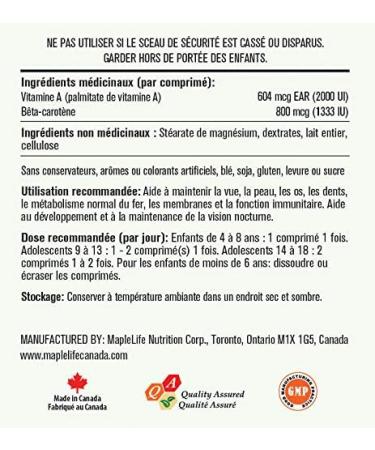 MapleLife Vision Chewables for Kids and Adolescents Milk Flavour 90 Chewable Tablets - Buy Online on GoSupps.com