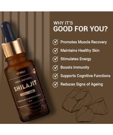 Original Shilajit 100% Natural Liquid Drops (30ml) Unisex - Buy Online on GoSupps.com