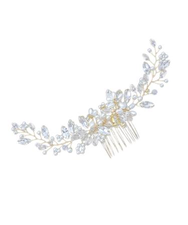 DOITOOL flower girl hair comb comb Hair up bridesmaid hair clips European and American dress pearl bride hair comb combs rhinestone Wedding dress rhinestones wedding headgear
