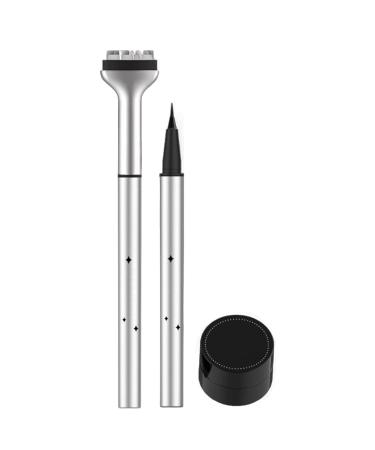 Lower Lash Stamp 2 In 1Bottom Lashes Stamp With Ink & Eyeliner 2024 New Waterproof Double-ended Bottom EyeLashes Stencil Stamps Natural Face Look Eye Makeup Tool Black