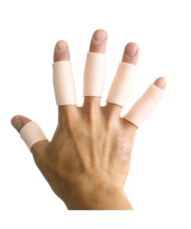 ECZEMAGUARD Finger Cots  Finger Protecters  Finger Covers for Eczema Arthritis Dermatitis on Fingers (5cmx2cm 4pcs + 3cmx2cm1pcs) White and Pink (Eczemaguard Pink)
