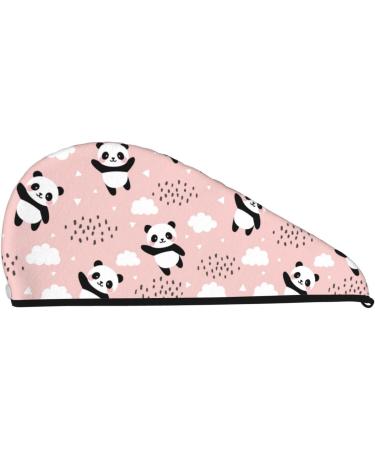 Super Absorbent Panda Flying Hair Towel Wrap - Microfiber Coral Velvet for Women | Quick Dry & Soft for Long Curly Thick Hair - Buy Online on GoSupps.com