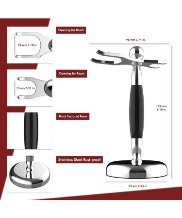 Stylish Razor Holder & Brush Stand for Men - Chrome-Plated Steel 9.5x15.5cm | Practical & Fashionable Shaving Accessory - Buy Online on GoSupps.com