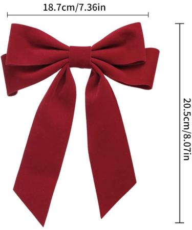 Velvet Hair Bow Clips Large Satin Ribbon Bow Hairpins Bow Hair Barrette for Party Hair Accessories Black Bow Hair Clips Velvet Hair Bow Clips Satin Ribbon Bow Hairpins Red - Buy Online on GoSupps.com
