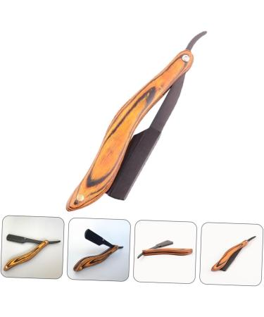 Minkissy Stainless Steel Men's Razor Set - 4-Piece Folding Shaving Kit with Wooden Handle | Rustproof Razor & Wrinkle Knife Holder - Buy Online on GoSupps.com