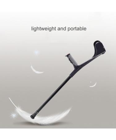 LINYUES Ergonomic Forearm Crutches Aluminum Crutches with Rubber Handles Adjustable Walking Cane for Elderly Handicapped and Disabled (Black) - Buy Online on GoSupps.com