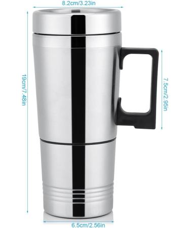Portable 12V/24V Car Heating Cup | 300ml Stainless Steel Coffee Maker & Tea Pot | Outdoor Vehicle Water Bottle - Buy Online on GoSupps.com