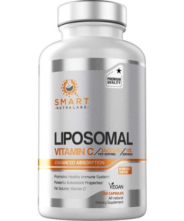 High Absorption Liposomal Vitamin C 1400mg - 180 Vegan Capsules | Supports Immune System & Collagen Booster - Powerful Antioxidant Supplement - Buy Online on GoSupps.com