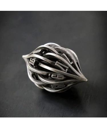 Thyggzjbs Arcanum Metal Dice Set - 3D Printed Hollow Polyhedral DND RPG MTG Game Dice (Ancient Silver) - Creative Craft Decor for Table Games - Buy Online on GoSupps.com