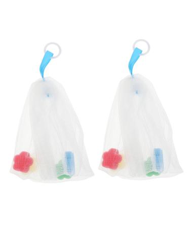 Baluue 2pcs Foaming Net Soap Savers for Bar Soap African Wash Net Soap Foaming Bag Bubble Pe White 21x14x0.2cm White