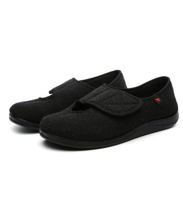 KXSM Diabetic Shoes Men Women Arthritis Edema Swollen Feet Slippers Extra Wide Adjustable Orthopedic Shoes for Diabetic Elderly Swollen Feet Plantar Fasciitis Black 37 37 Black